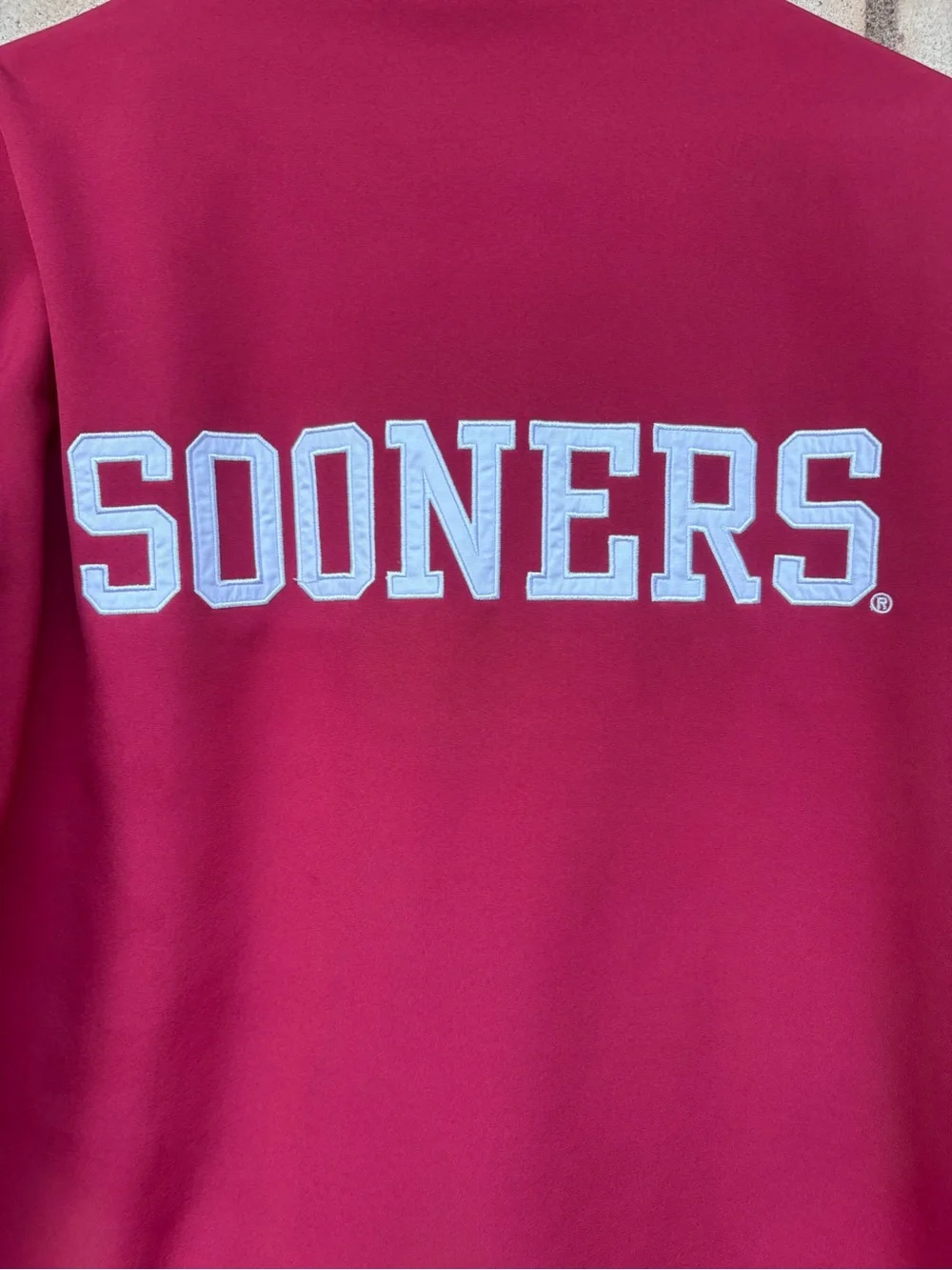 OU Crimson Full-Zip Jacket with White Trim 58 Sports Size L